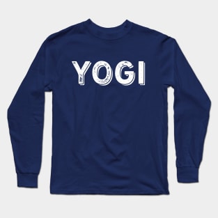 Yogi Large White Text Long Sleeve T-Shirt